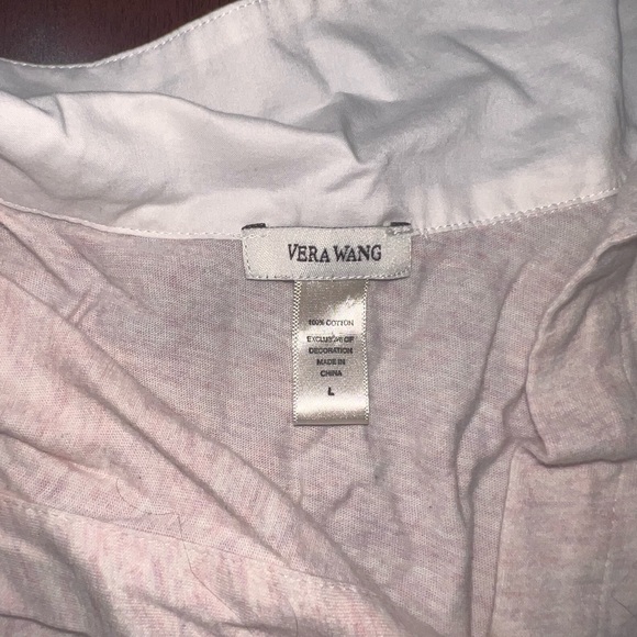 Vera Wang Blush Pink Pajama Set with White Trim - Picture 2 of 4